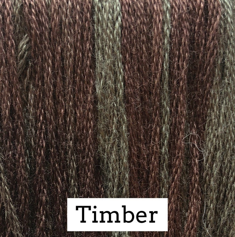 Timber by Classic Colorworks - 5 yds, Hand-Dyed, 6 Strand, 100% Cotton, Cross Stitch Embroidery Floss