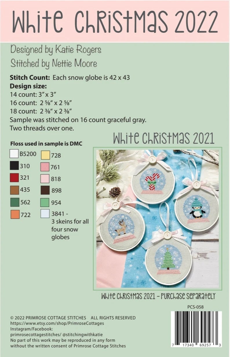 White Christmas 2022 – Primrose Cottage Stitches - Cross Stitch Pattern