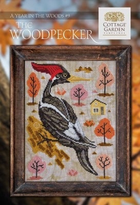 The Woodpecker #9 - A Year in the Woods - Cottage Garden Samplings - Cross Stitch Pattern