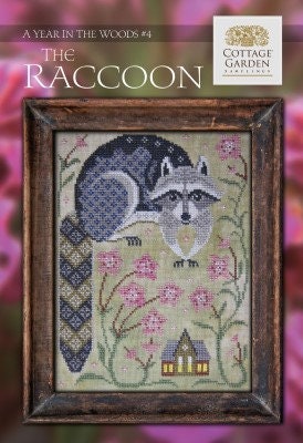 The Raccoon #4 - A Year in the Woods - Cottage Garden Samplings - Cross Stitch Pattern