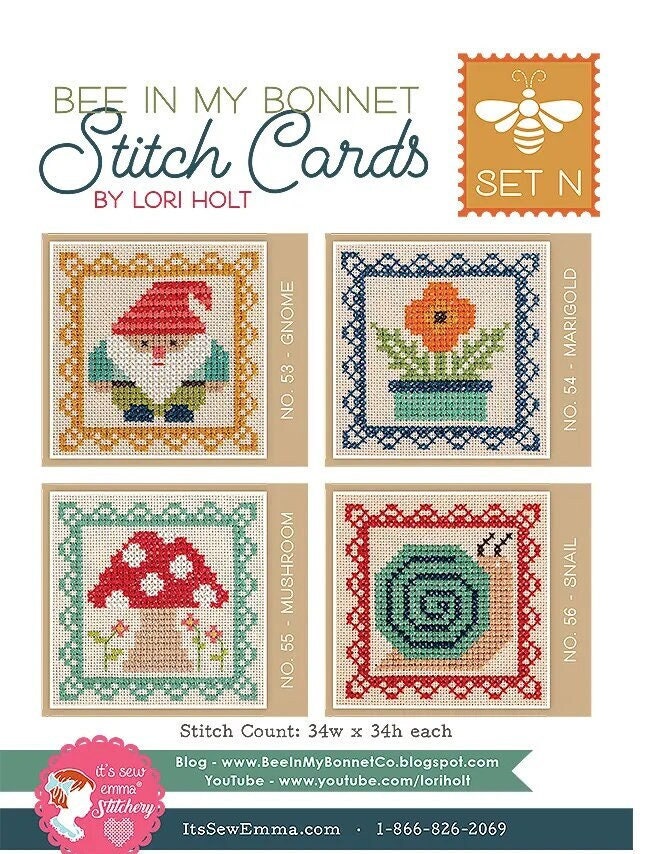 Stitch Cards Set N - Lori Holt - Bee in my Bonnet