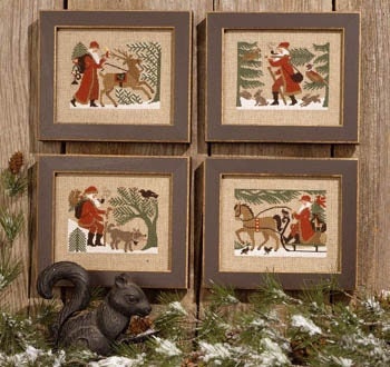 Woodland Santas - The Prairie Schooler - Cross Stitch Pattern