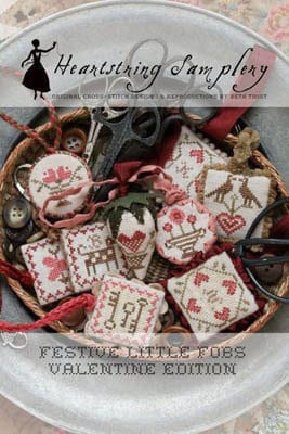 Festive Little Fobs 1 - Valentine Edition - Heartstring Samplery